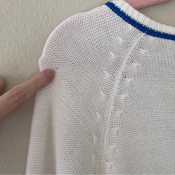 Nike Vintage Tennis Sweater Blue Label Large Golf Sports Leisure 80s Old Money - Picture 10 of 11